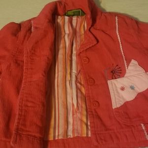 Corduroy pink coat